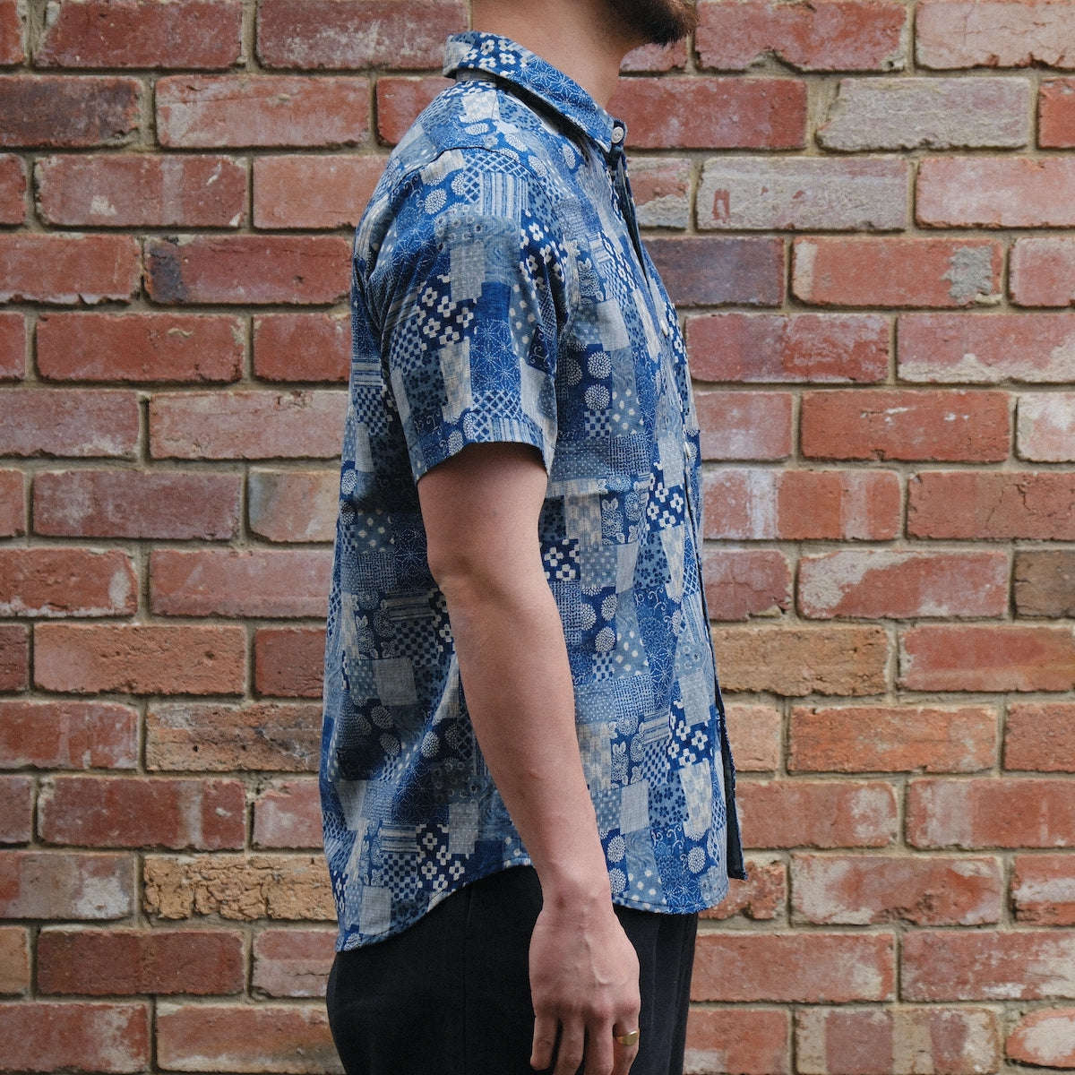 Oxford Shirt / Patchwork / Blue