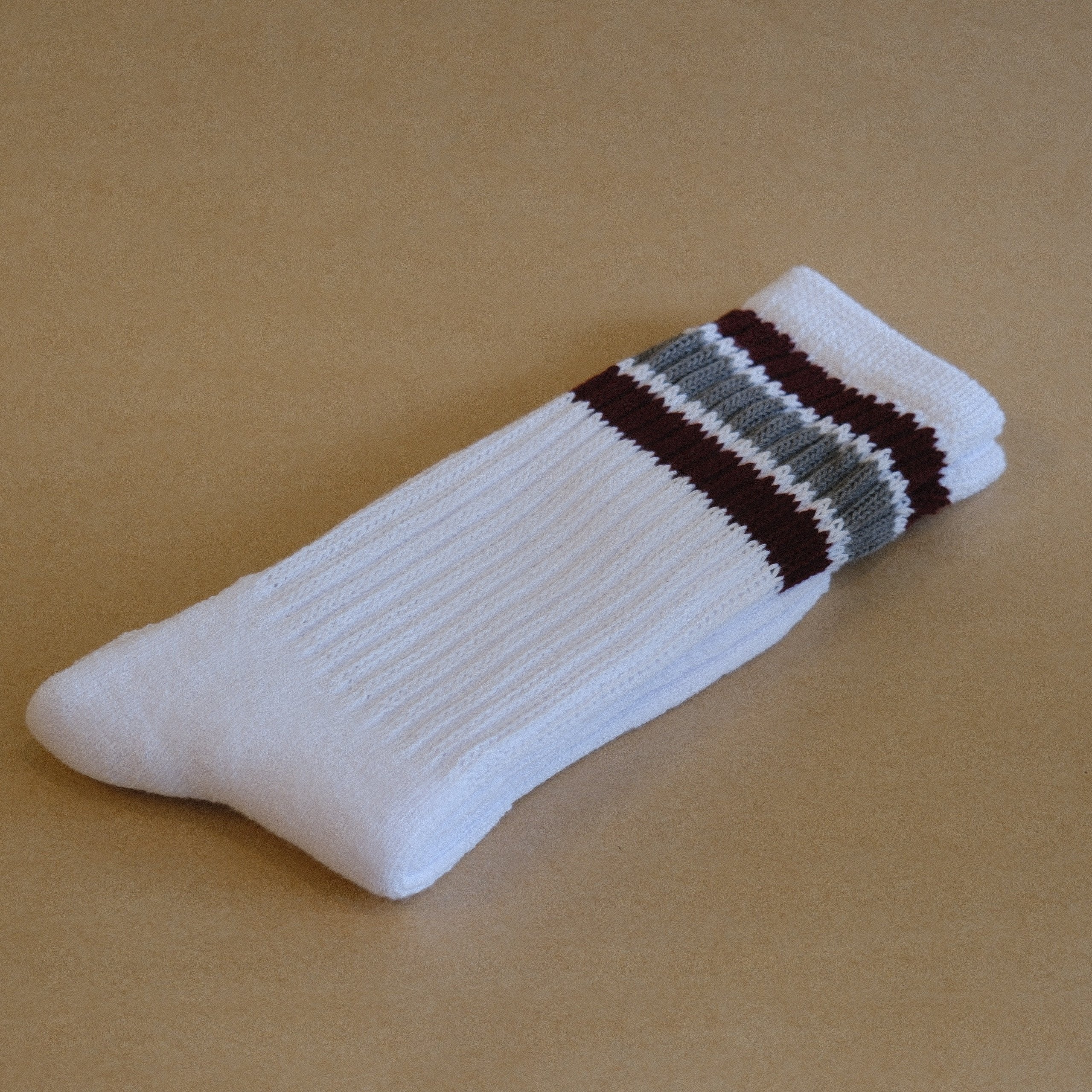 Crew Socks / 3-Line / White Wine