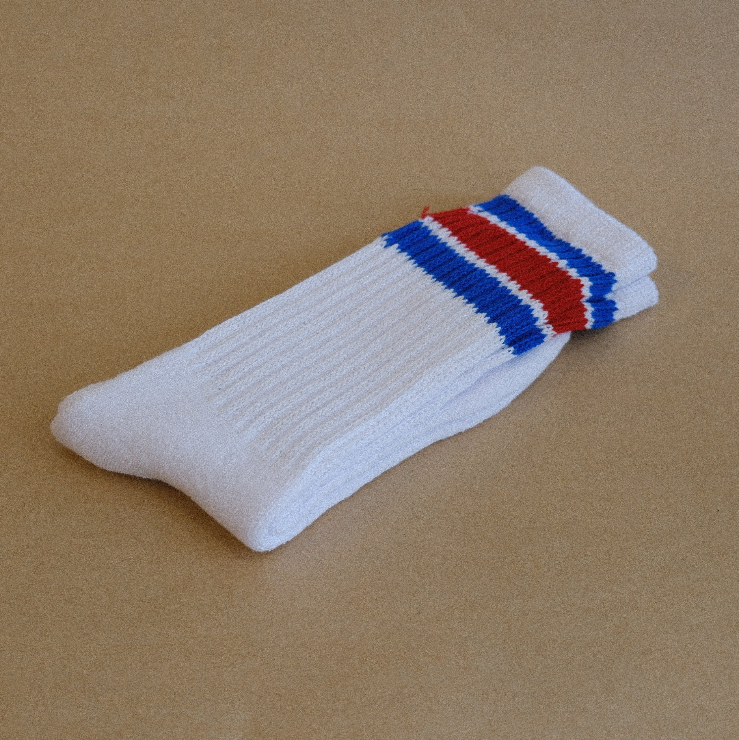 Crew Socks / 3-Line / White Blue