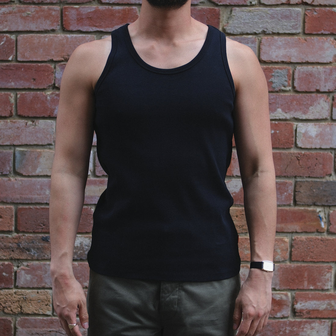 Heavyweight Rib Tank Top / Black