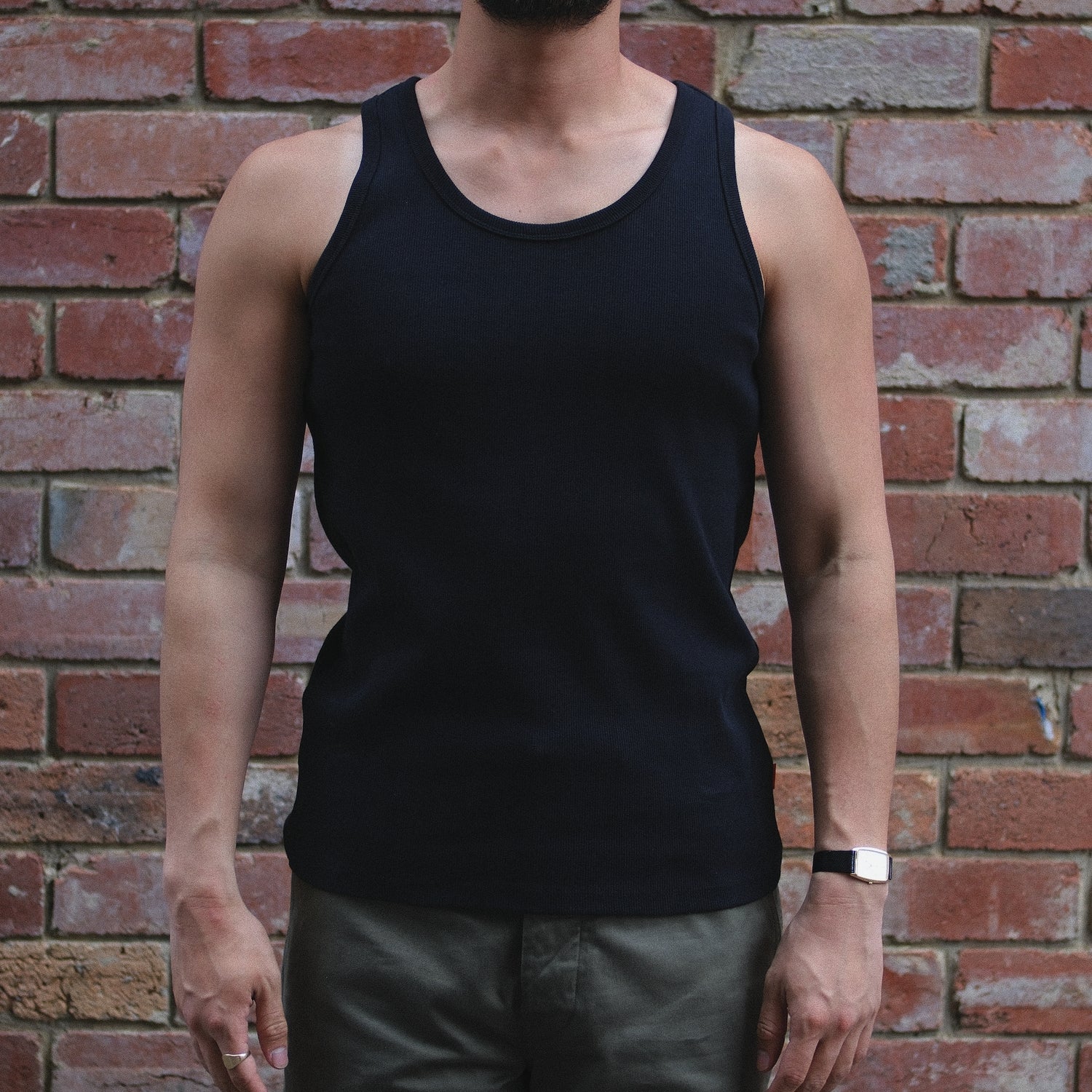 Heavyweight Rib Tank Top / Black