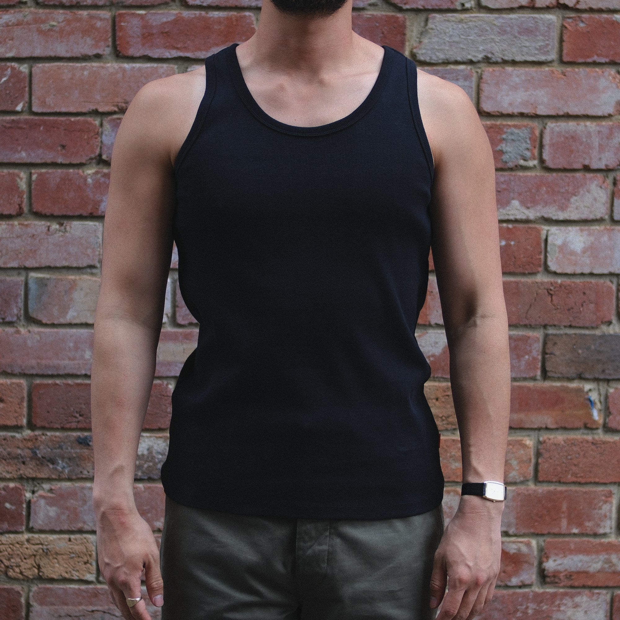 Heavyweight Rib Tank Top / Black