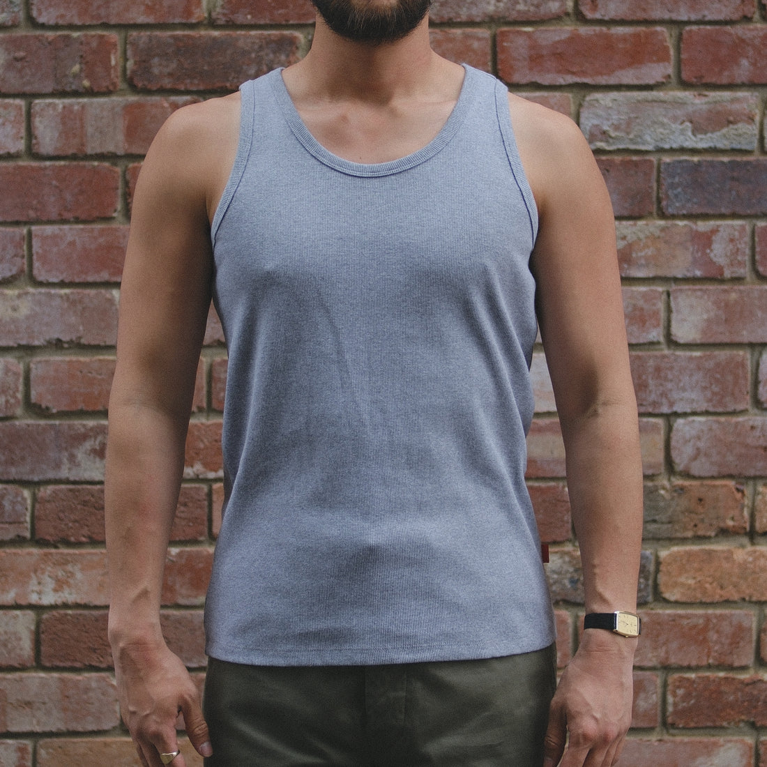 Heavyweight Rib Tank Top / H.GREY