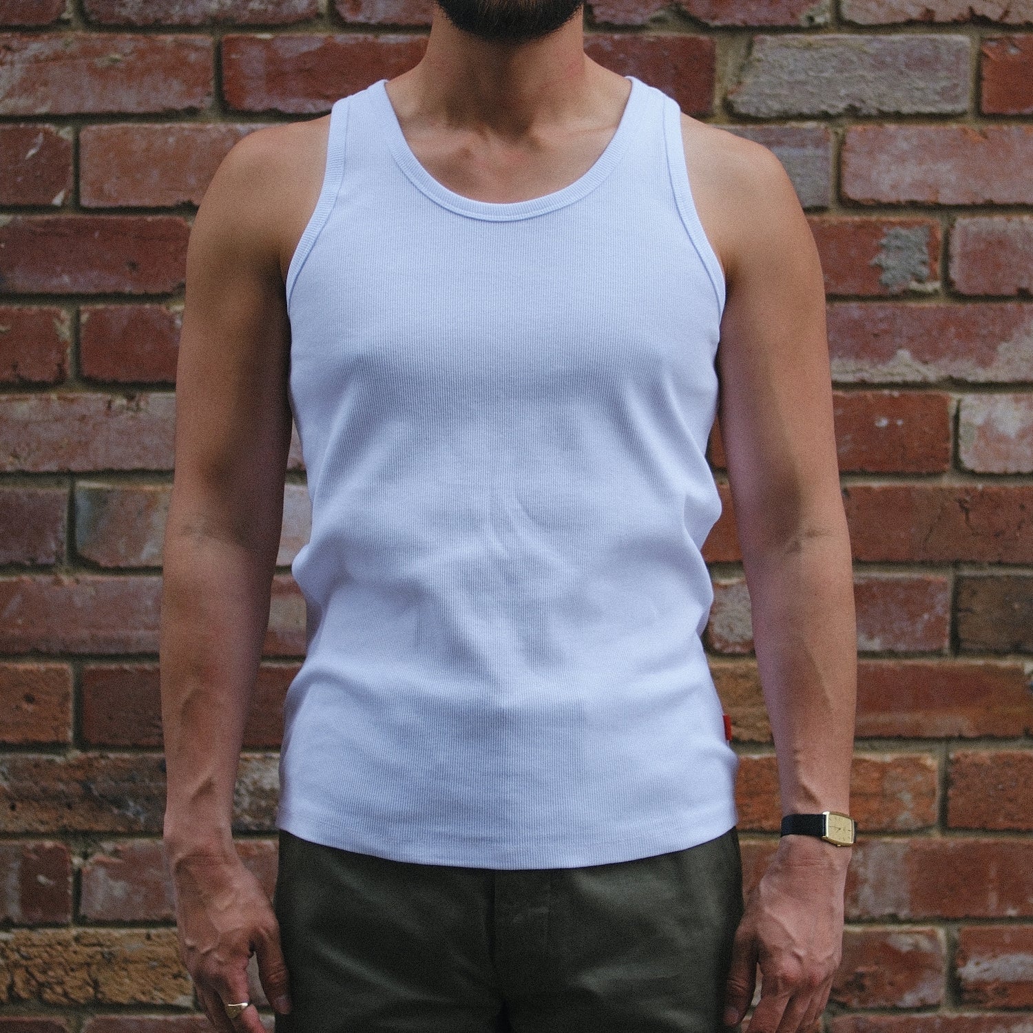 Heavyweight Rib Tank Top / White