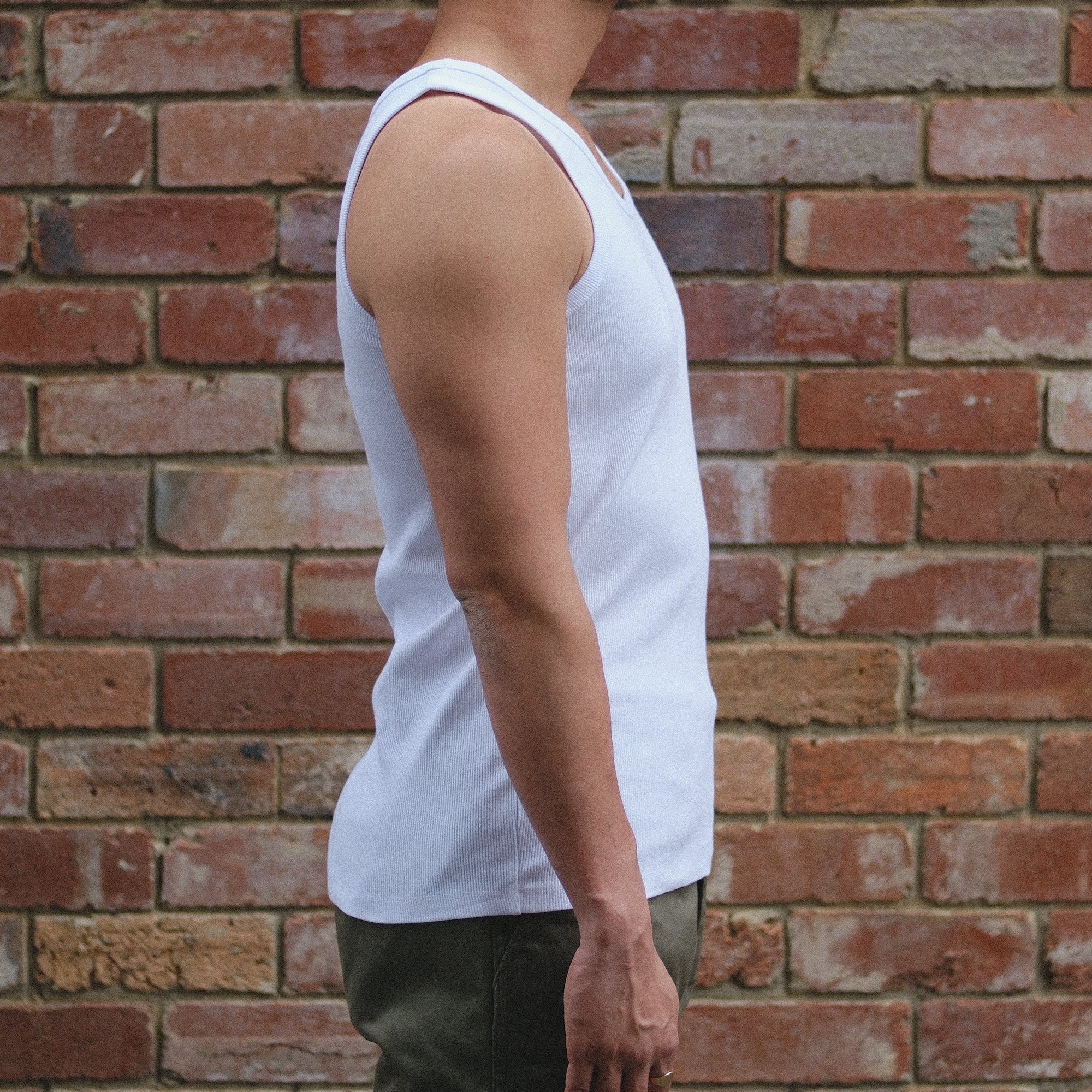 Heavyweight Rib Tank Top / White