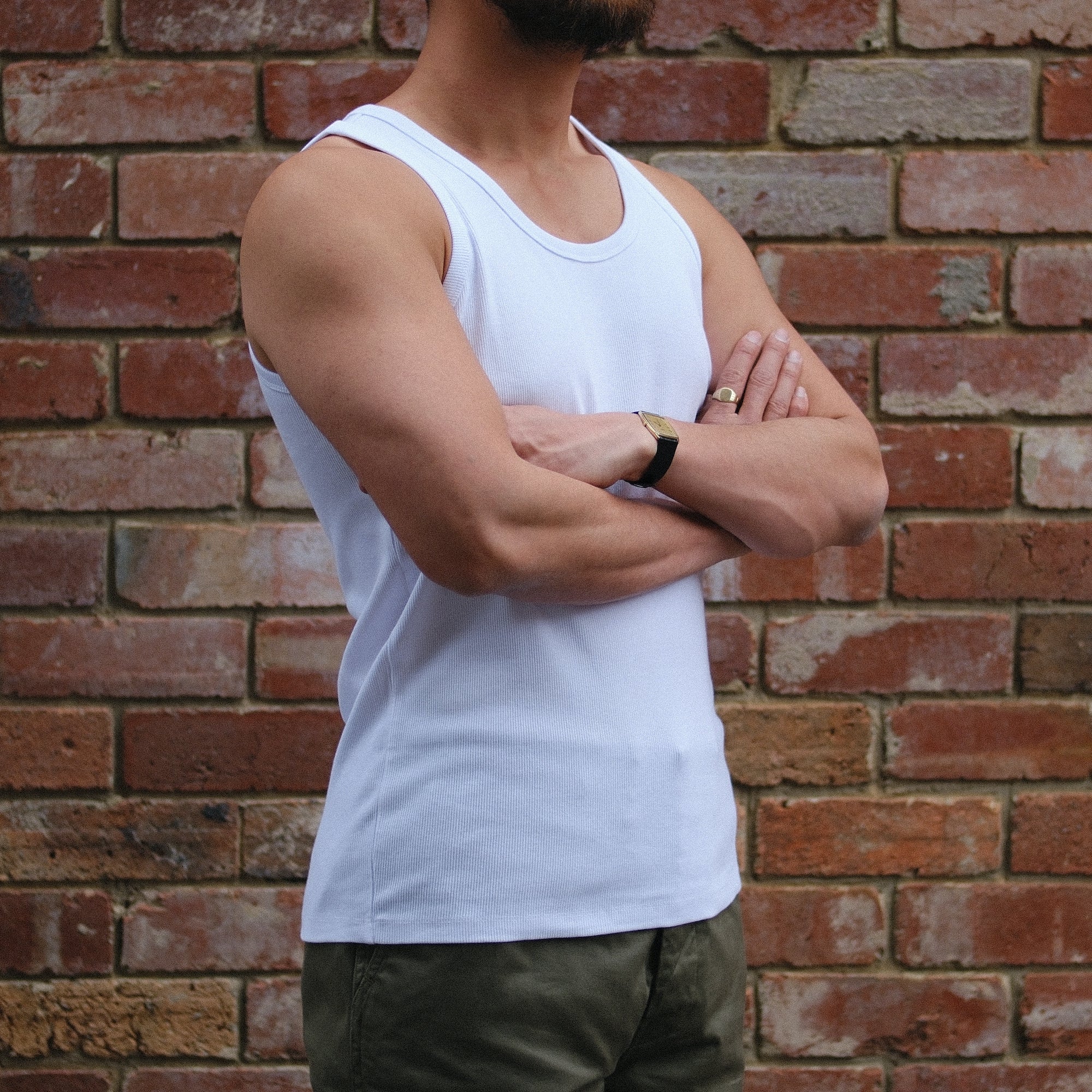 Heavyweight Rib Tank Top / White