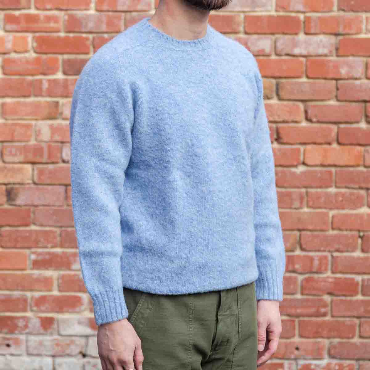 Saddle Shoulder Crew Neck / Ice Sea