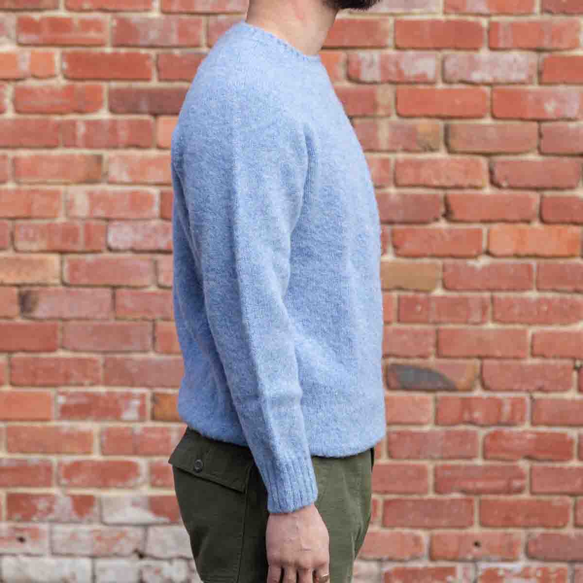 Saddle Shoulder Crew Neck / Ice Sea