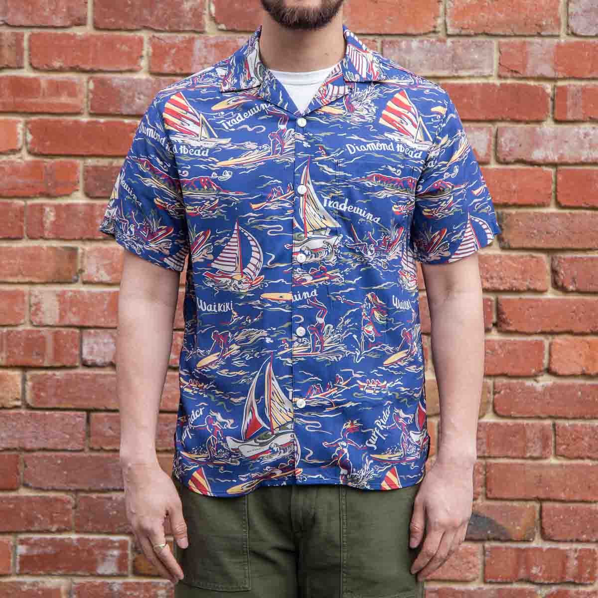 Hawaiian Shirt / 40S Blue