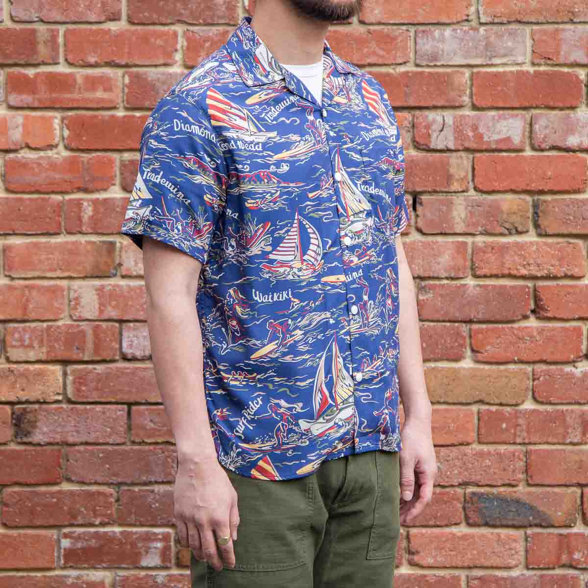 Hawaiian Shirt / 40S Blue