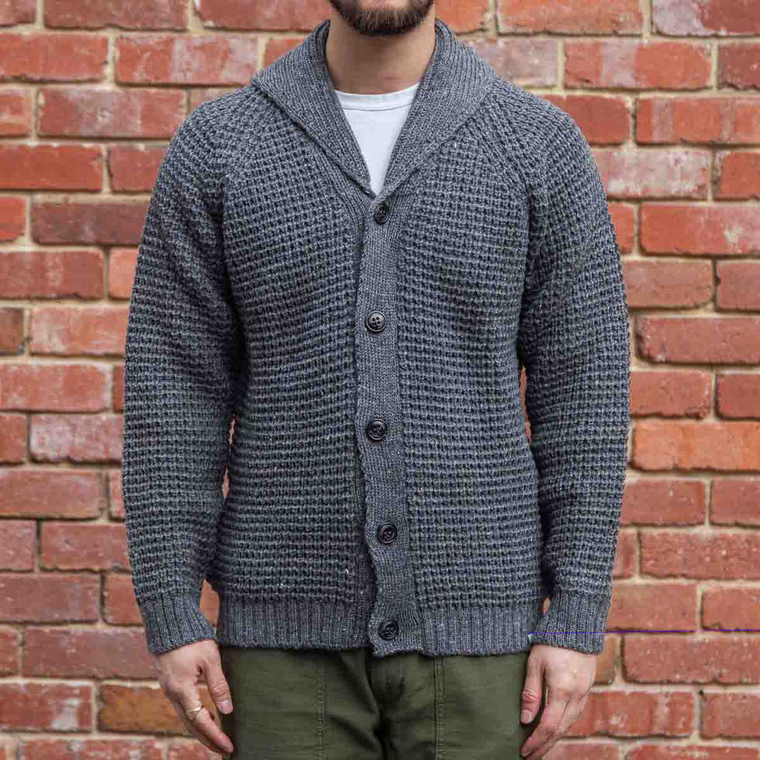 Waffle Shawl Cardigan / Nimbus