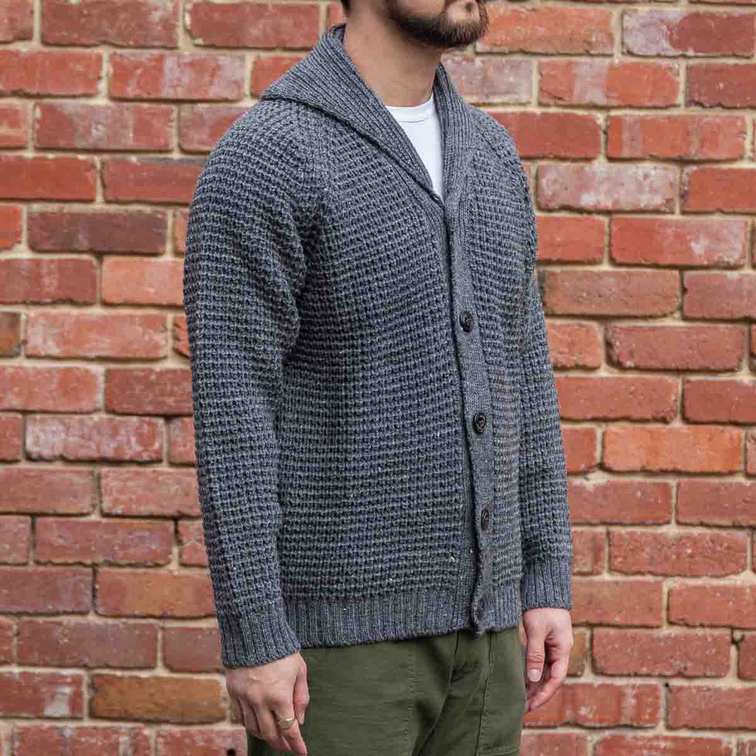 Waffle Shawl Cardigan / Nimbus