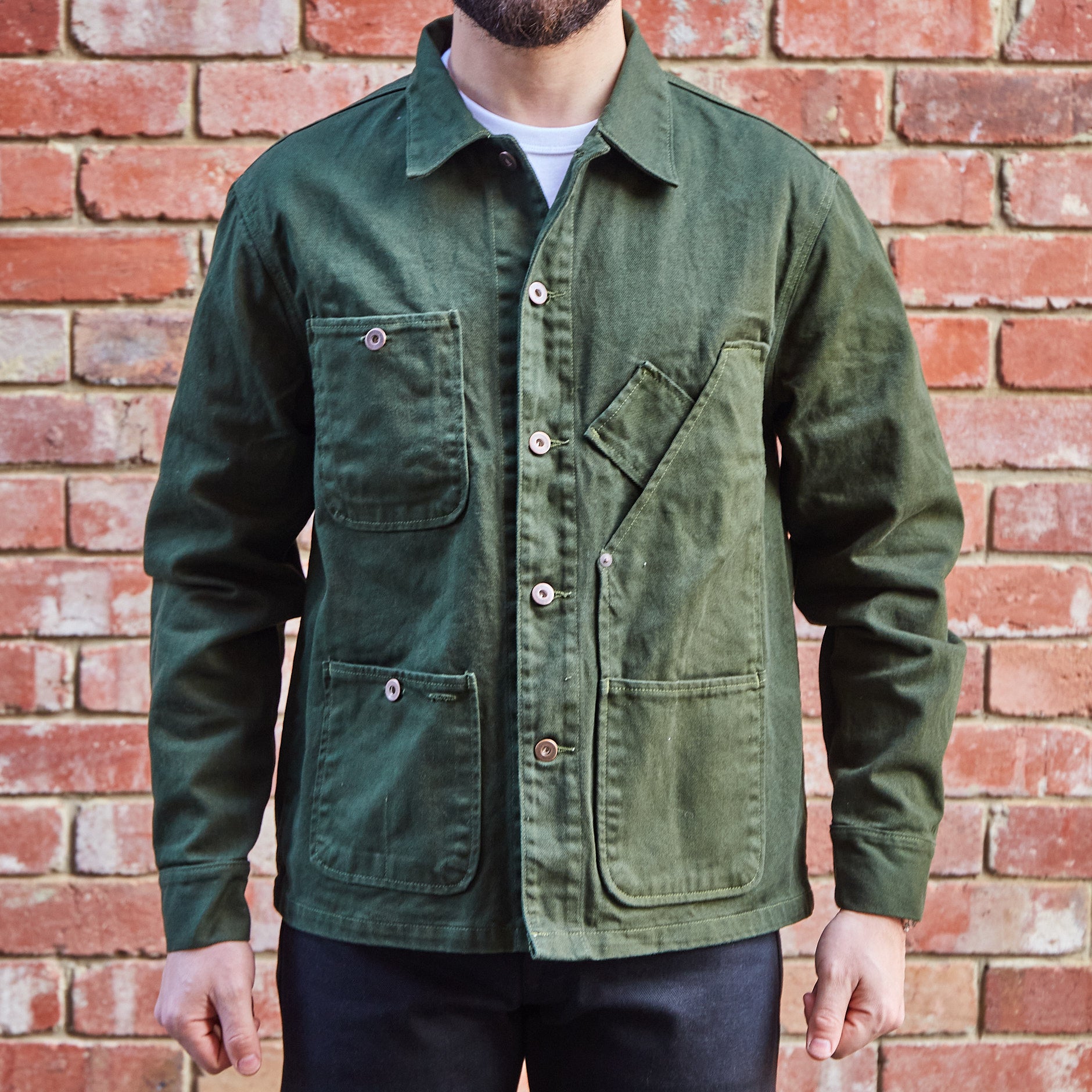 Coverall Jacket / Green Dyed Twill – URBAN LUPE