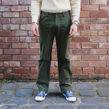 Fatigue Pants / Straight Fit / Olive Sateen