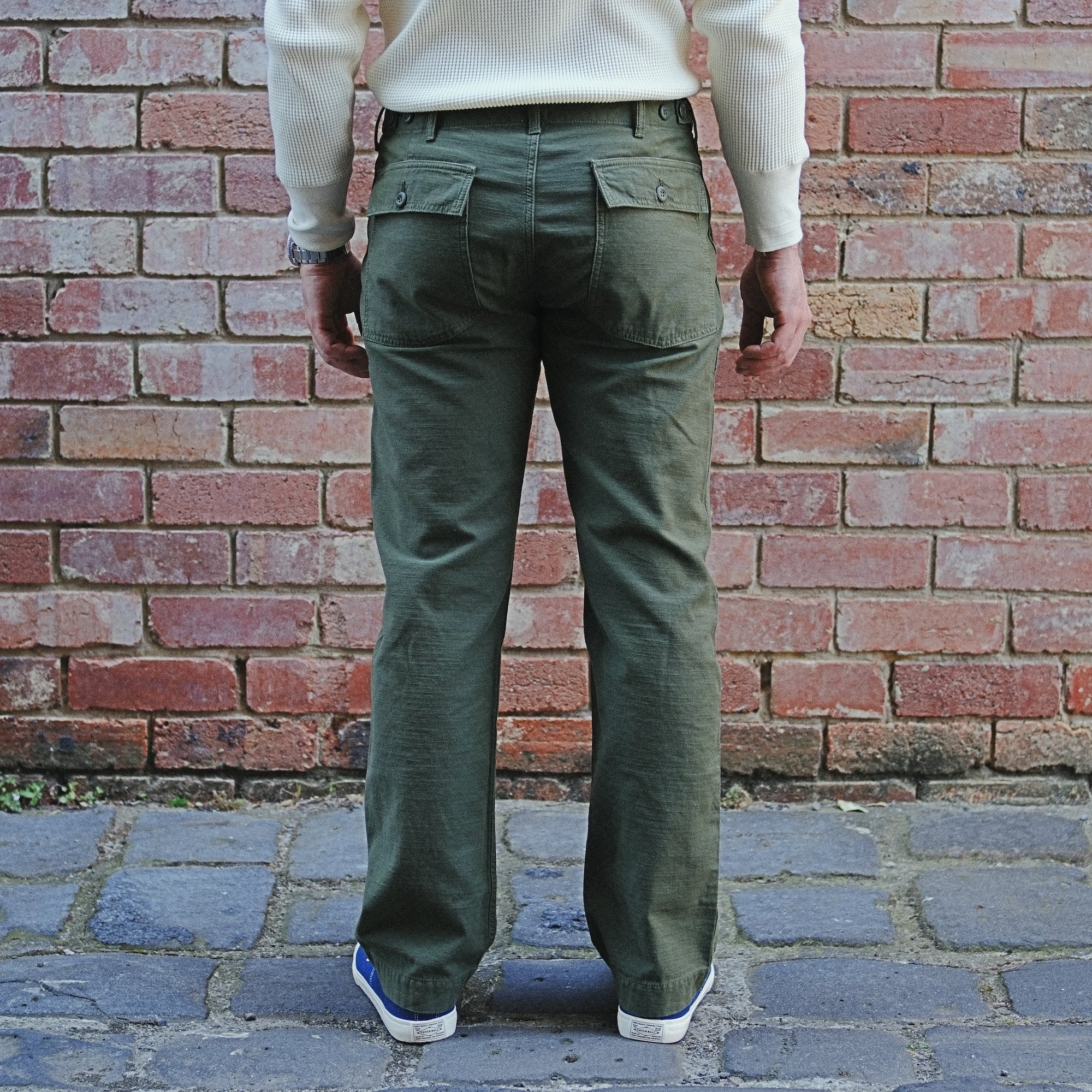 Fatigue Pants / Straight Fit / Olive Sateen